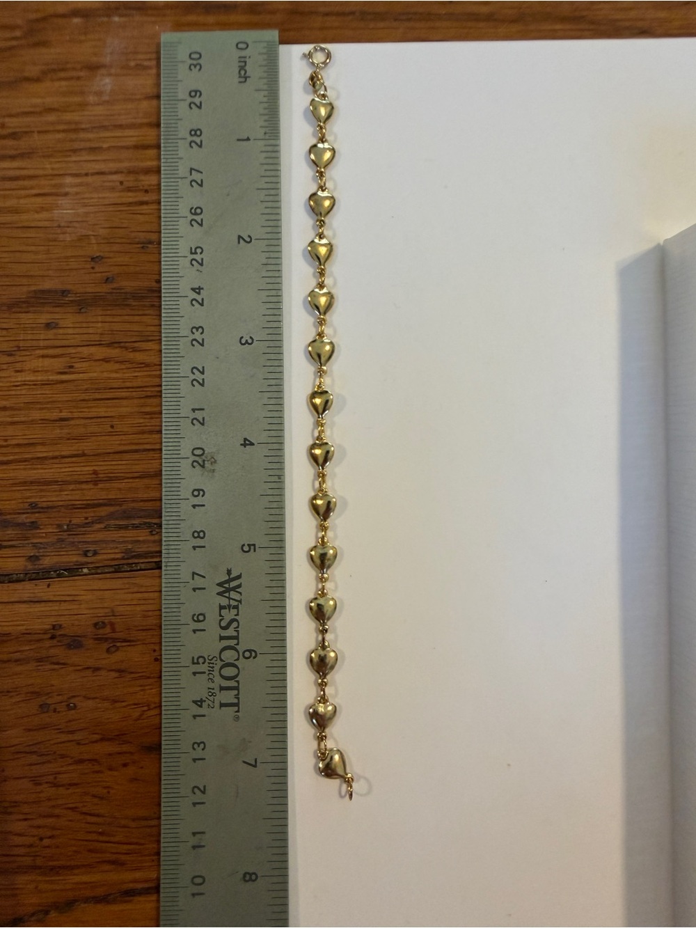 Vintage 925 Gold puffed Heart Pendant Necklace and 2 heart bracelets also 925 - Picture 9 of 10